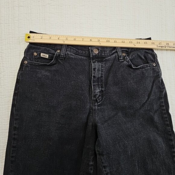 Lee Jeans Women's 12 Long W32 L32 Black Mid-Rise Relaxed Straight Leg EUC - Picture 6 of 15
